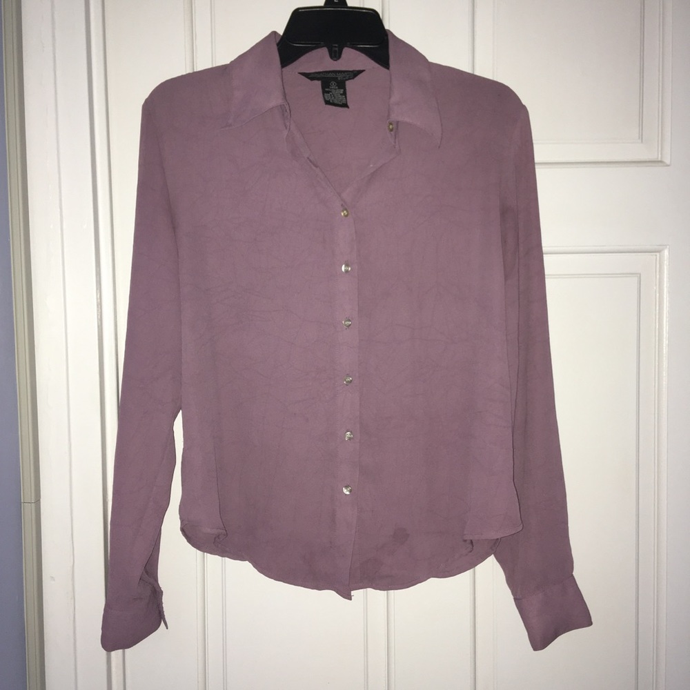 Jonathan Martin purple button down shirt, small